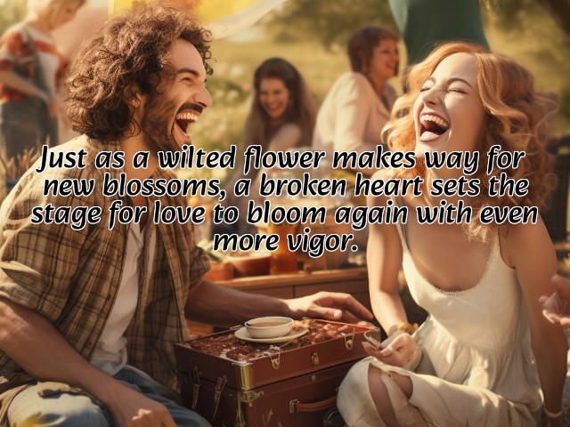 just as a wilted flower makes way for new blossoms, a broken heart sets the stage for love to bloom again with even more vigor. preview