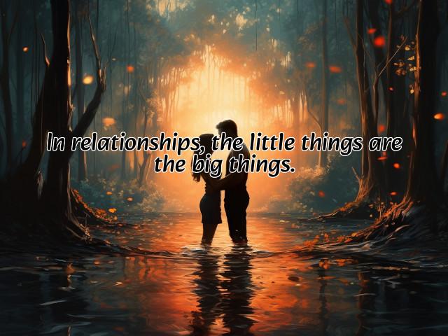 in relationships, the little things are the big things. preview