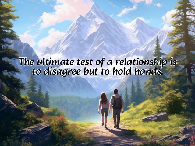 the ultimate test of a relationship is to disagree but to hold hands. photos