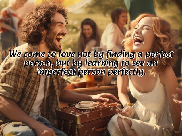 we come to love not by finding a perfect person, but by learning to see an imperfect person perfectly. preview