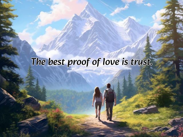 the best proof of love is trust. photos