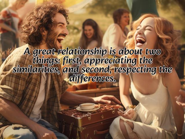 a great relationship is about two things: first, appreciating the similarities, and second, respecting the differences. preview