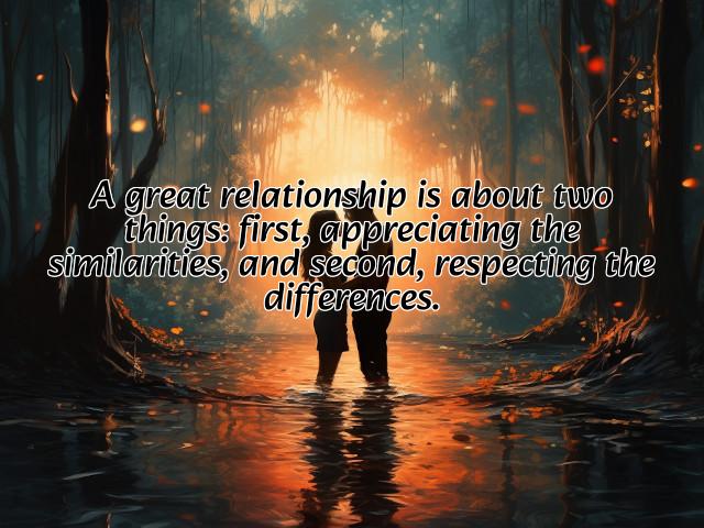 a great relationship is about two things: first, appreciating the similarities, and second, respecting the differences. preview