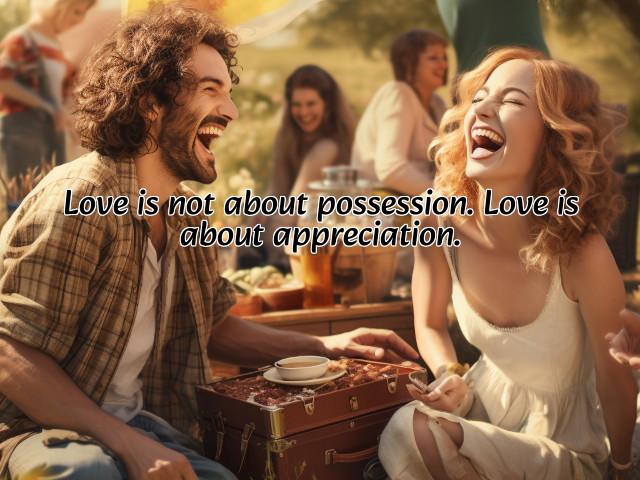 love is not about possession. Love is about appreciation. preview