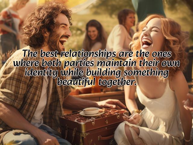 the best relationships are the ones where both parties maintain their own identity while building something beautiful together. preview