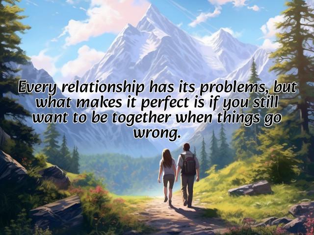 every relationship has its problems, but what makes it perfect is if you still want to be together when things go wrong. photos