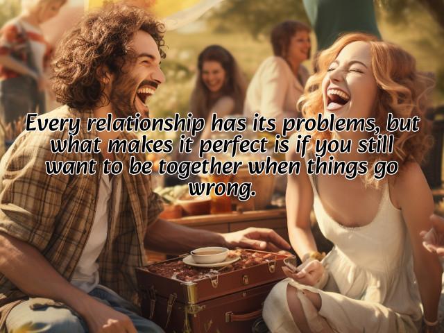 every relationship has its problems, but what makes it perfect is if you still want to be together when things go wrong. preview