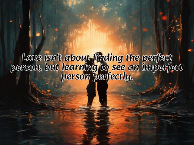 love isn't about finding the perfect person, but learning to see an imperfect person perfectly. preview