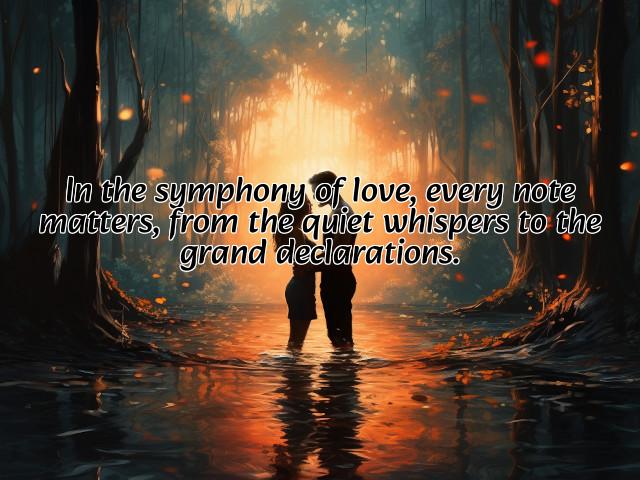 in the symphony of love, every note matters, from the quiet whispers to the grand declarations. preview