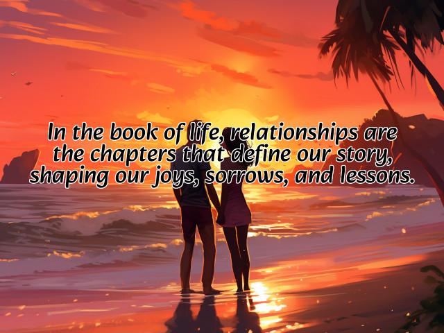 in the book of life, relationships are the chapters that define our story, shaping our joys, sorrows, and lessons. preview