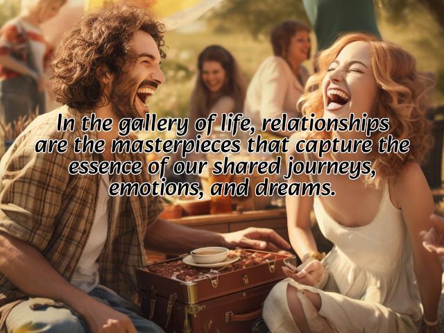 in the gallery of life, relationships are the masterpieces that capture the essence of our shared journeys, emotions, and dreams. preview