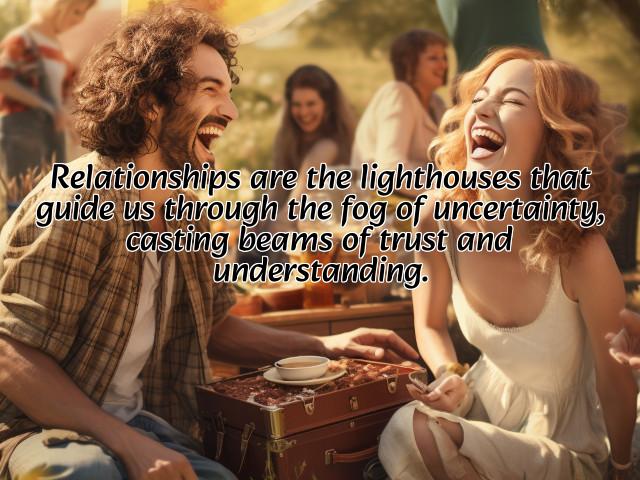 relationships are the lighthouses that guide us through the fog of uncertainty, casting beams of trust and understanding. preview