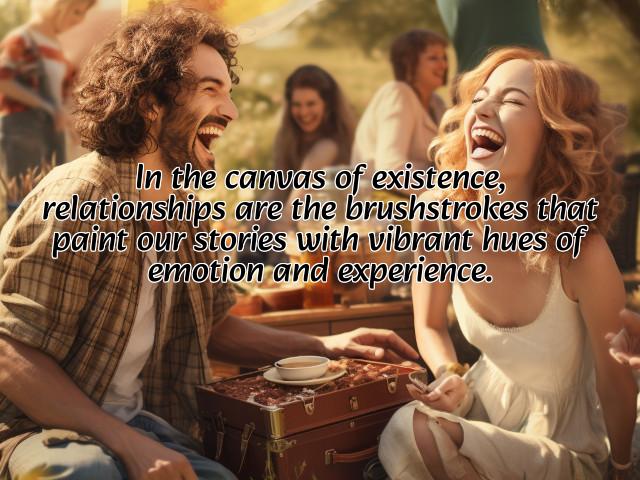 in the canvas of existence, relationships are the brushstrokes that paint our stories with vibrant hues of emotion and experience. preview