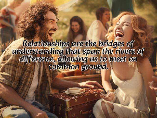 relationships are the bridges of understanding that span the rivers of difference, allowing us to meet on common ground. preview