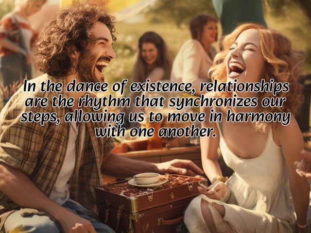 in the dance of existence, relationships are the rhythm that synchronizes our steps, allowing us to move in harmony with one another. preview