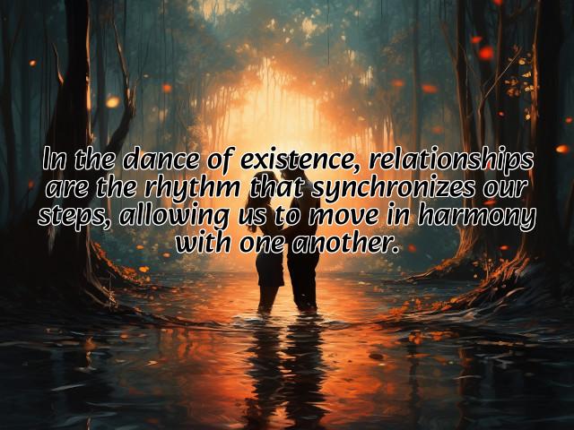 in the dance of existence, relationships are the rhythm that synchronizes our steps, allowing us to move in harmony with one another. preview