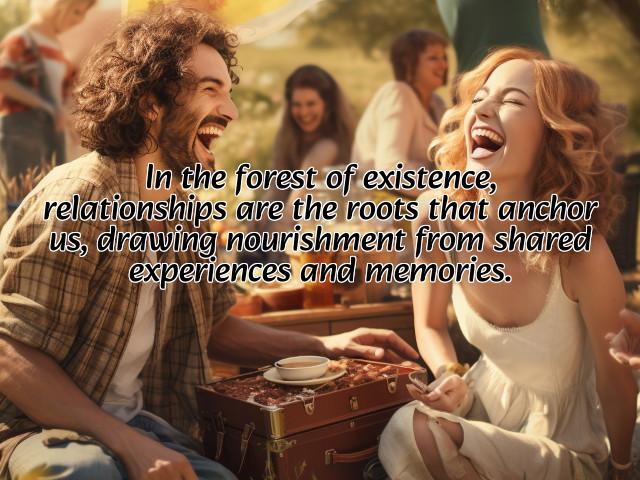 in the forest of existence, relationships are the roots that anchor us, drawing nourishment from shared experiences and memories. preview