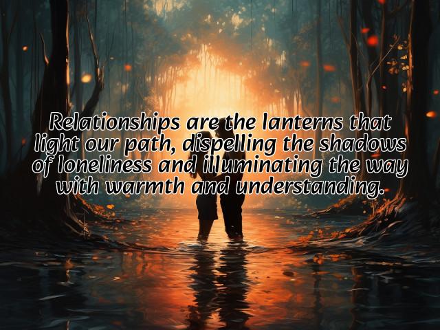 relationships are the lanterns that light our path, dispelling the shadows of loneliness and illuminating the way with warmth and understanding. preview