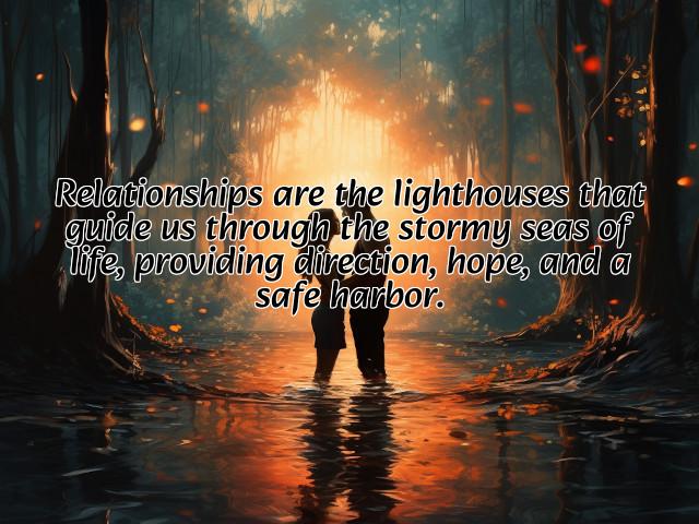 relationships are the lighthouses that guide us through the stormy seas of life, providing direction, hope, and a safe harbor. preview