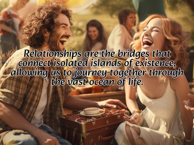 relationships are the bridges that connect isolated islands of existence, allowing us to journey together through the vast ocean of life. preview