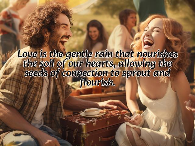 love is the gentle rain that nourishes the soil of our hearts, allowing the seeds of connection to sprout and flourish. preview