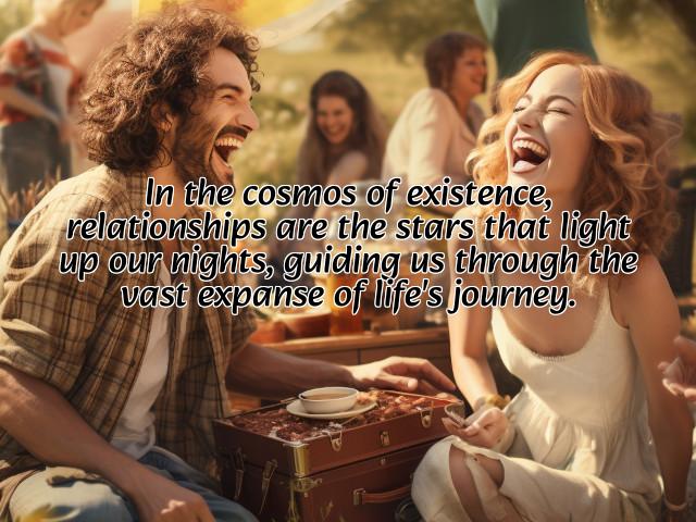 in the cosmos of existence, relationships are the stars that light up our nights, guiding us through the vast expanse of life's journey. preview