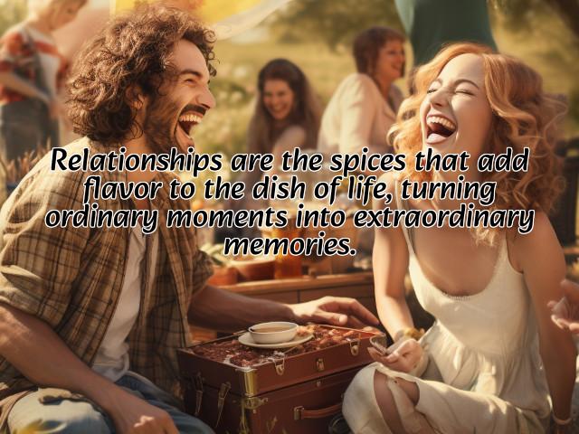 relationships are the spices that add flavor to the dish of life, turning ordinary moments into extraordinary memories. preview