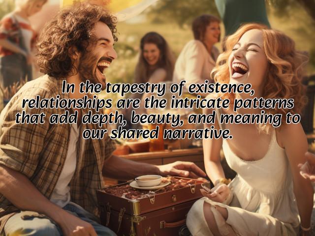 in the tapestry of existence, relationships are the intricate patterns that add depth, beauty, and meaning to our shared narrative. preview