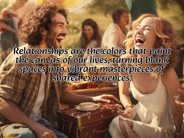 relationships are the colors that paint the canvas of our lives, turning blank spaces into vibrant masterpieces of shared experiences. preview