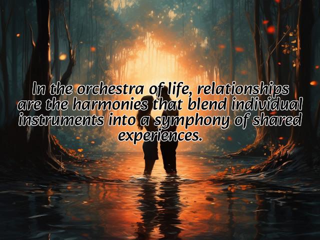 in the orchestra of life, relationships are the harmonies that blend individual instruments into a symphony of shared experiences. preview