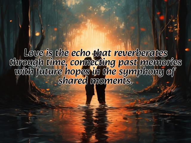 love is the echo that reverberates through time, connecting past memories with future hopes in the symphony of shared moments. preview