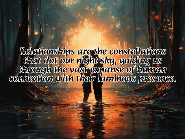 relationships are the constellations that dot our night sky, guiding us through the vast expanse of human connection with their luminous presence. preview