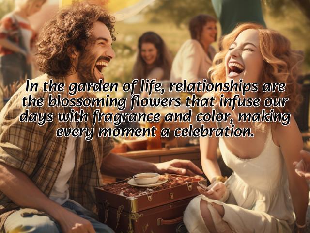 in the garden of life, relationships are the blossoming flowers that infuse our days with fragrance and color, making every moment a celebration. preview