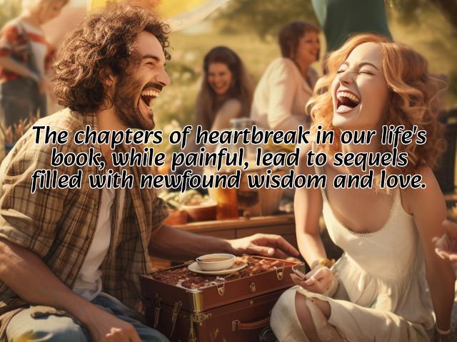 the chapters of heartbreak in our life's book, while painful, lead to sequels filled with newfound wisdom and love. preview