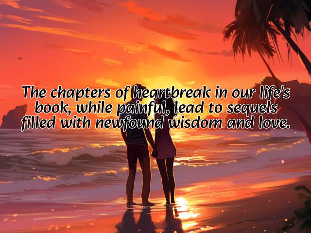 the chapters of heartbreak in our life's book, while painful, lead to sequels filled with newfound wisdom and love. preview