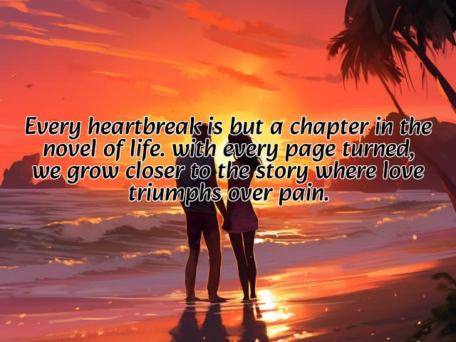 every heartbreak is but a chapter in the novel of life. with every page turned, we grow closer to the story where love triumphs over pain. preview